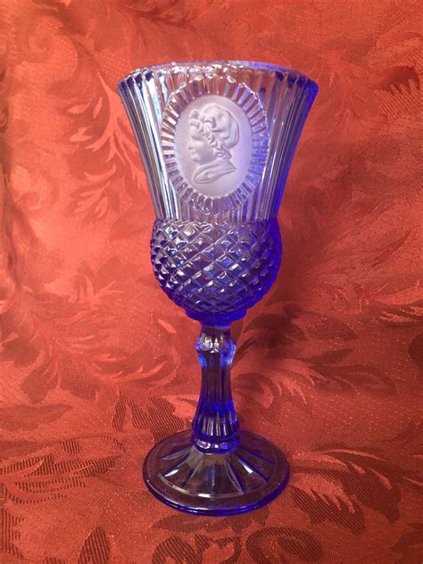 Vintage Avon Cobalt Blue Goblet Wine Glass Drinkware Martha Etsy