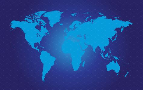 World Map Flat Blue Icons Creative Market