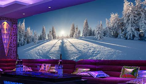 Hd Soundproof Wallpaper Custom Photo Wall Murals Winter Forest Snow 3d
