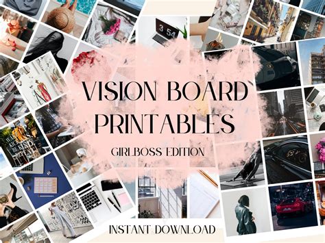 Vision Board Printable Girl Boss Aesthetic Vision Board Etsy