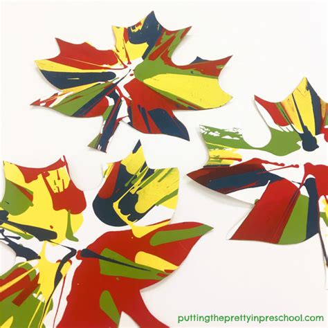Spin Painting Maple Leaf Art