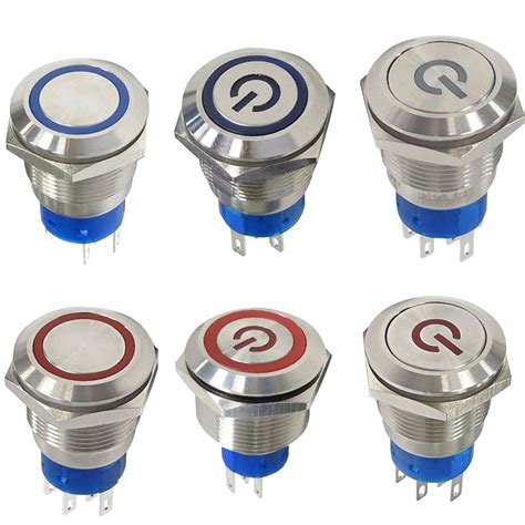 Electrical Waterproof Momentary Locking Push Button Switch With Led