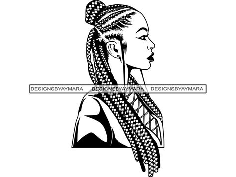 Black Woman Svg Braids Locs Dreads Hairstyle Beauty Salon Logo Etsy Uk