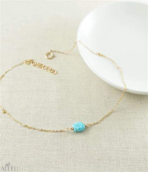 Turquoise Choker Choker Necklace Gold Filled Sterling Etsy