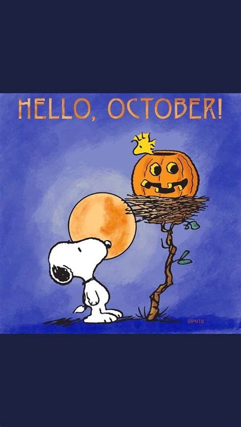 Hello October Charlie Brown Halloween Peanuts Halloween Feliz