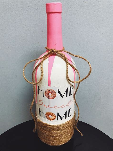 Home Sweet Home Wine Bottle Decor | Etsy in 2021 | Wine bottle, Bottle, Wine bottle vases