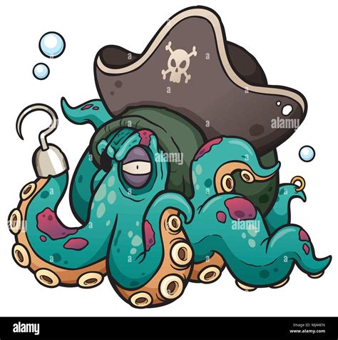 Vector Illustration Of Cartoon Pirate Octopus Stock Vector Image And Art
