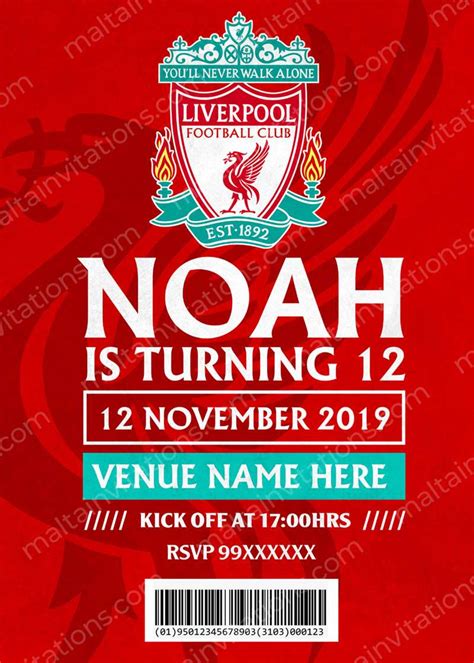 Liverpool Birthday Invitation