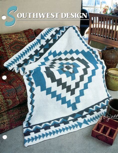 Southwest Design Afghan Annies Crochet Pattern Leaflet Anniesattic