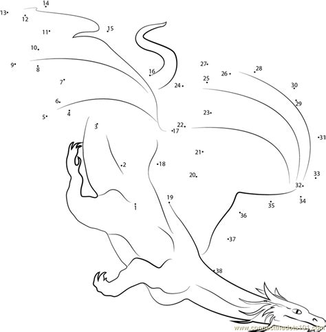 Include this fun and challenging activity in a lesson about mythology, fiction, and literature. Dragon Dot To Dot - Coloring Home