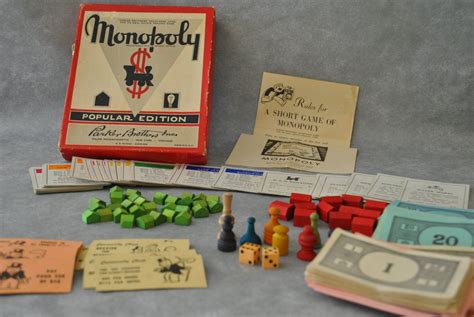 Vintage Monopoly Popular Edition Game Parker Brothers Wood