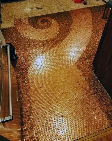 Top Best Penny Floor Design Ideas Copper Coin Flooring