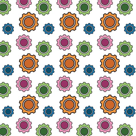 Premium Vector Seamless Pattern Of Gear Colorful Vector
