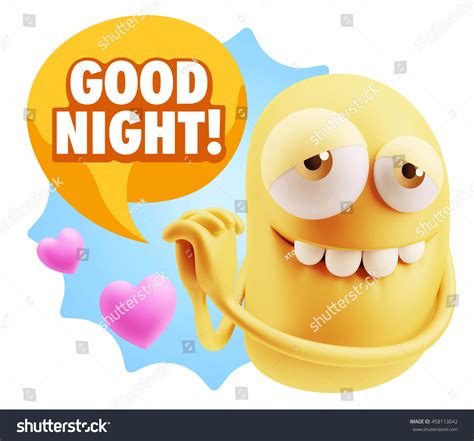 3d Rendering Emoji Saying Good Night Stock Illustration 458113042