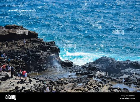 Nakalele Blowhole Maui Hawaii Island Usa June 10 2021 Stock Photo