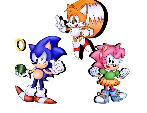 Sonic And Tails And Amy Too By Classicsonicsatam On Deviantart
