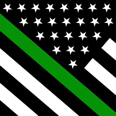 The Thin Green Line Us Flag Digital Art By Jared Davies Pixels