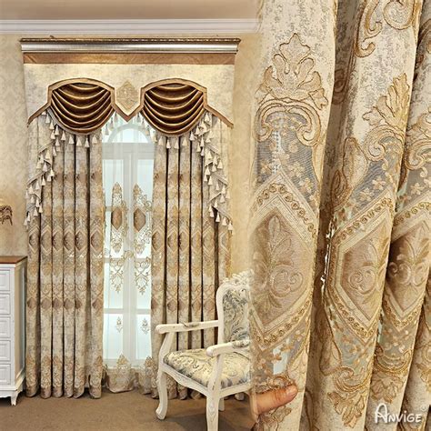 Anvige Europe Luxury Curtains For The Living Room Customized Valance