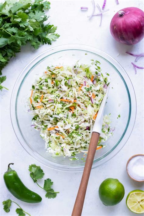 Fast 5 Minute Fish Taco Slaw Recipe Evolving Table