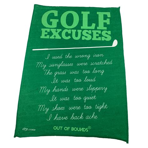 Golf Sports Towels Microfiber Funny Novelty Sweat Rag Golf Excuses Ebay