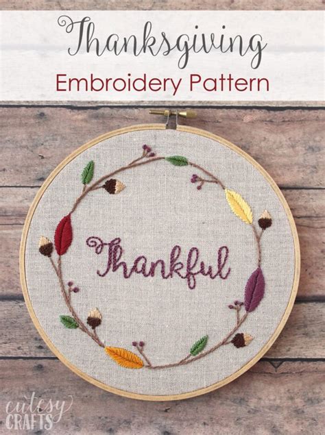 See more ideas about embroidery, embroidery hoop, hand embroidery. Thanksgiving Embroidery Hoop Pattern - The Polka Dot Chair