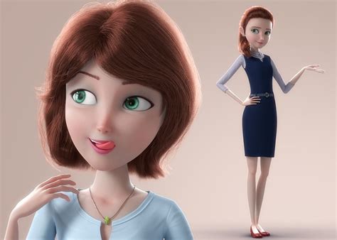 Little Girl Cartoon Character 3d Model