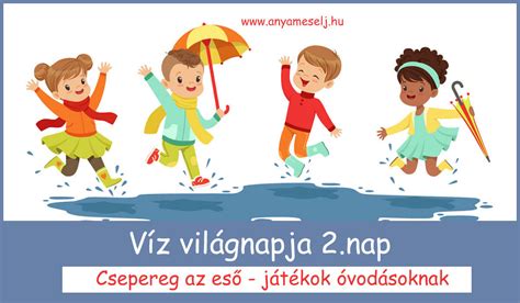 De ha nem tetted tegnap, nem tetted ma, holnap se fogod. Víz világnapja 2. nap - Csepereg az eső - játékok ...
