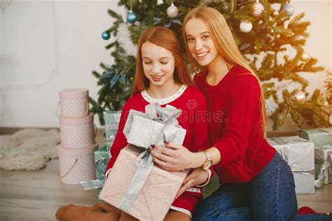 Sisters At Home Stock Image Image Of Decorated Celebration 133541271