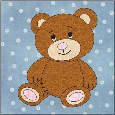 Teddy Bear Quilt Block Pattern Teddy Bear Quilt Pattern Bear Quilts