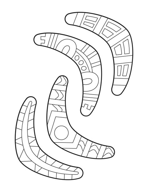 Free printable boomerang coloring page. Download it at https://museprintables.com/download