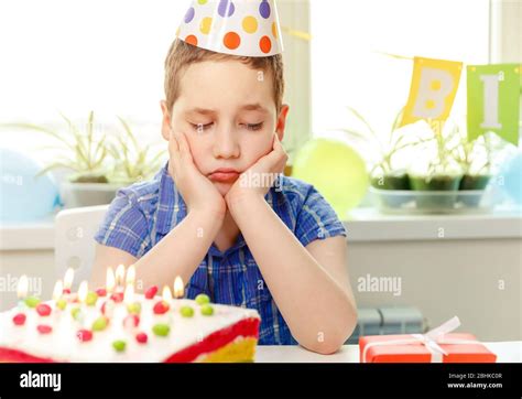 Sad Child Crying At Birthday Party Birthday Party Alone At Home Stock