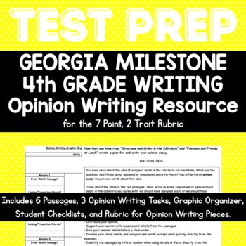 Test preparation help and review questions, study guide, and flashcards. 4th Grade Georgia Milestone Opinion Writing Texts and Prompts | TpT