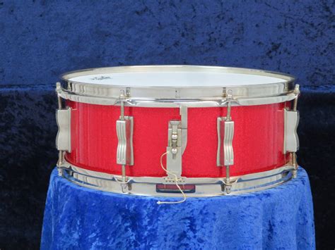 Ludwig Jazz Festival 5 X 14 Sparkling Red Pearl Wood Snare Drum 1965