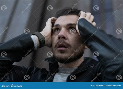 Depressed Man Holding His Head Stock Photo Image Of Health Caucasian