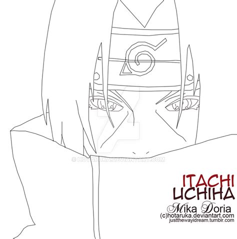 Uchiha Itachi Lineart By Hotaruka On Deviantart