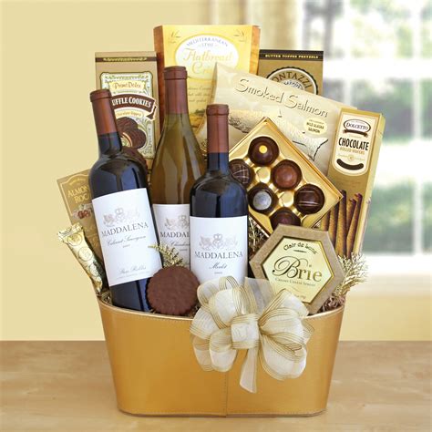 These gift ideas for babies include adorable gift baskets, diaper. Glimmering Wine & Gourmet Spectacular Gift Basket - Gift ...