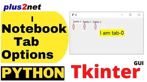 Tkinter Notebook To Create Tabs And Managing Options To Add Image