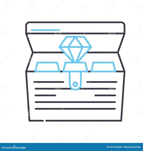 Treasure Line Icon, Outline Symbol, Vector Illustration, Concept Sign