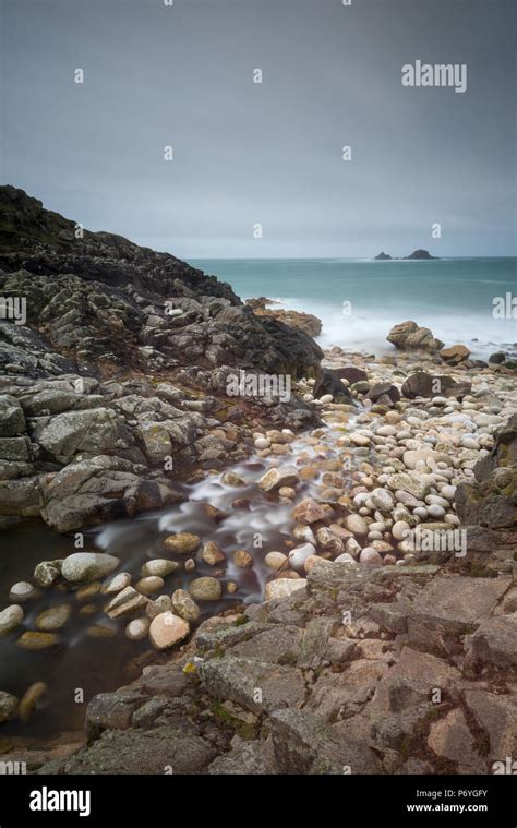 Rocky Cornish Beach Porth Nanven West Cornwall Uk Stock Photo Alamy