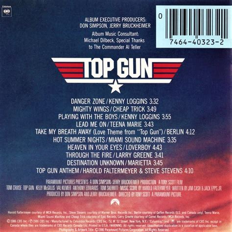 Top Gun Soundtrack Cd Version Electronic 80s V2