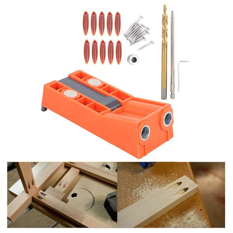 Woodworking Pocket Oblique Hole Jig Kit Punch Positioner Dowel Guide
