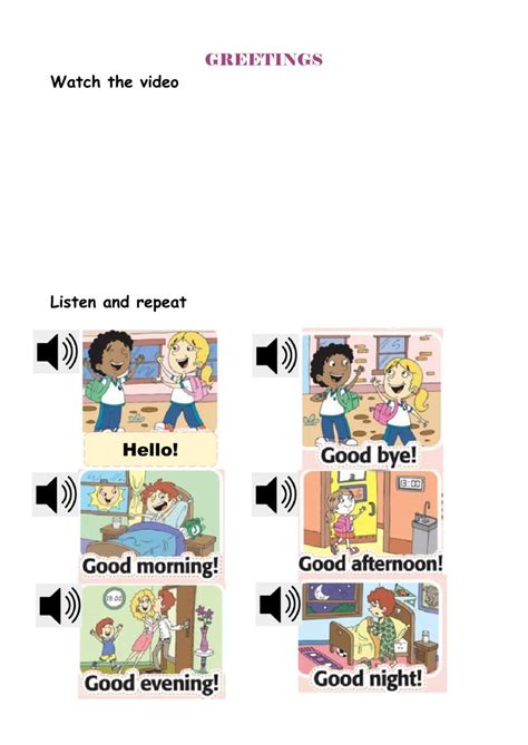 Greetings And Farewells Farewell Greetings St Grade Worksheets
