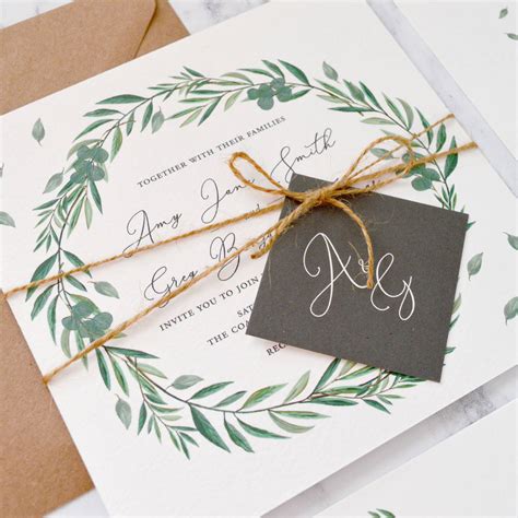 How to create a wedding template in excel? Eucalyptus Wedding Invitation By Amanda Michelle Design ...
