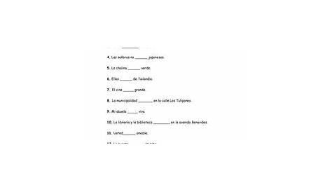 ser and estar worksheets answers
