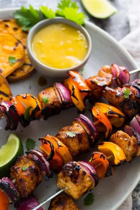 Chili Lime Chicken Skewers Mango Sauce