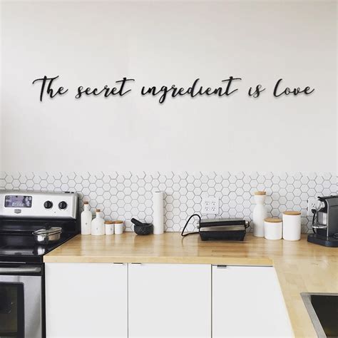 The Secret Ingredient Is Love Metal Wall Art Cozy Kitchen Etsy