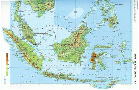 Grande Mapa Topográfico De Malasia Malasia Asia Mapas Del Mundo