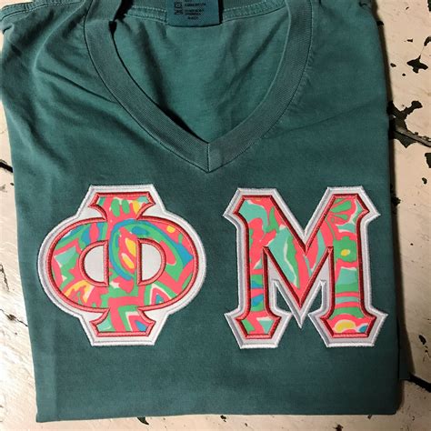 Sorority Letter Shirt Comfort Colors Lilly Fabric Phi Mu By