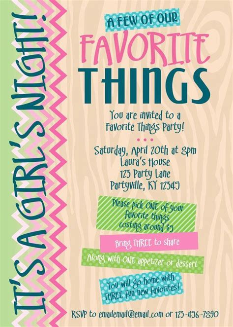 Favorite Things Party Invitation Template Best Of Favorite Things Party