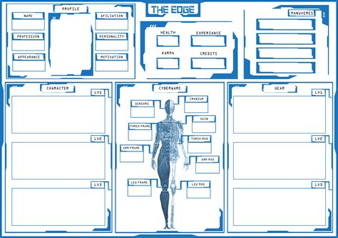 Artstation The Edge Rpg Character Sheet Design Concept